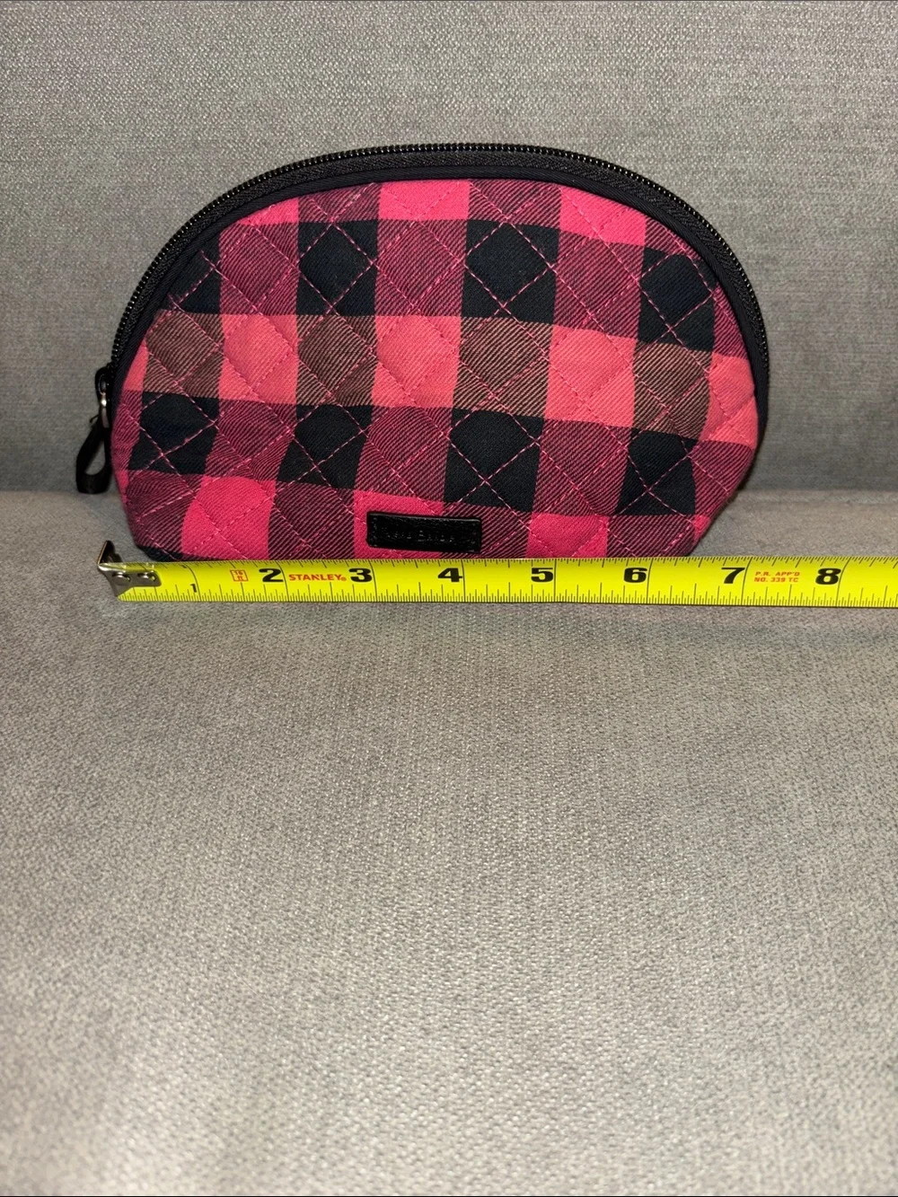 Vera Bradley Red and Black Buffalo Plaid Quilted Cosmetic Case